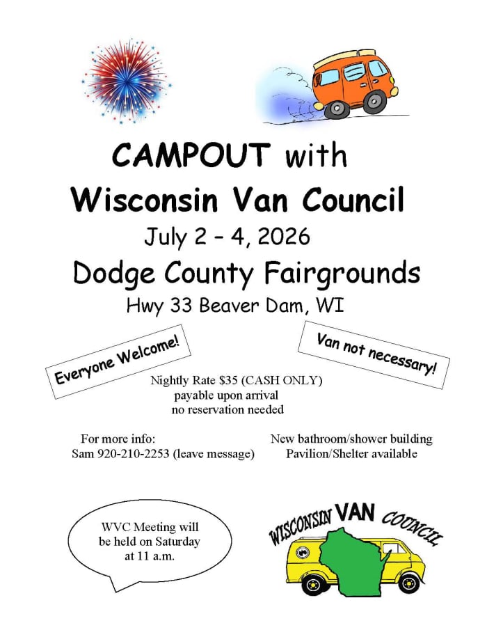 Wisconsin Van Council Campout